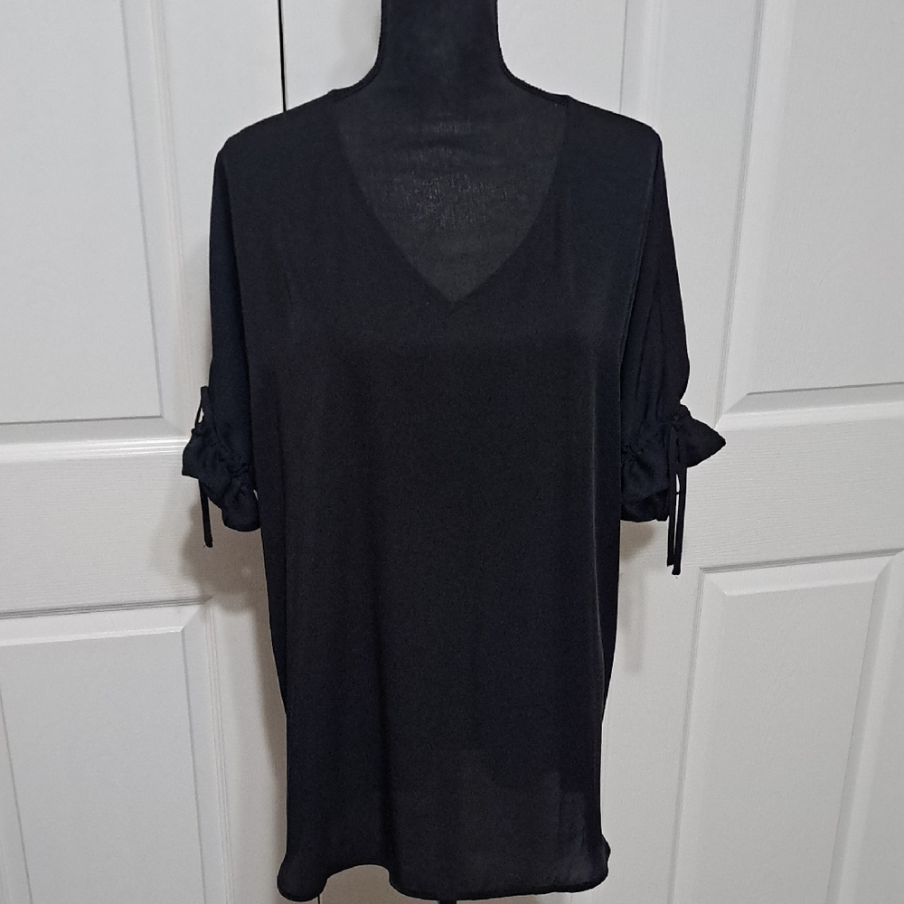 Express Black V-Neck Blouse
